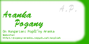 aranka pogany business card